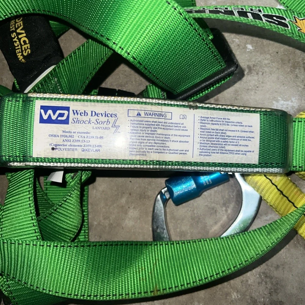 Web Devices Full Body Safety Harness‎ 310lb Max Polyester 2019 3-4ft AC